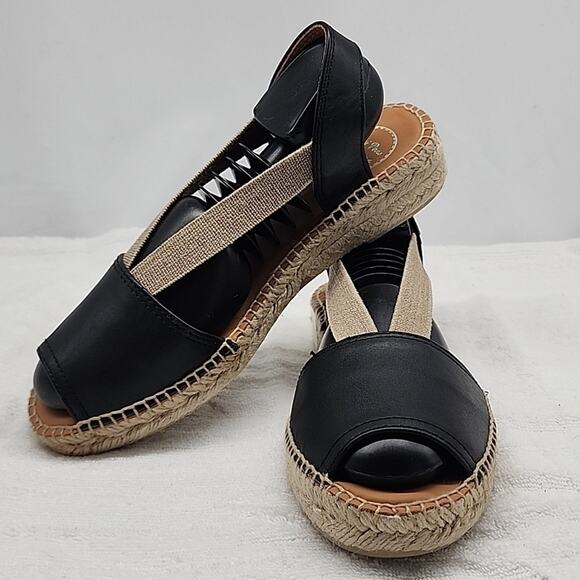 TONI PONS ETNA FLAT LEATHER ELASTIC STRAP ESPADRILLE SANDALS SIZE 9 NWOB - Picture 13 of 16